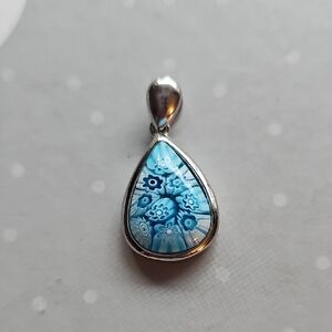 Elegant Blue Floral Pendant
